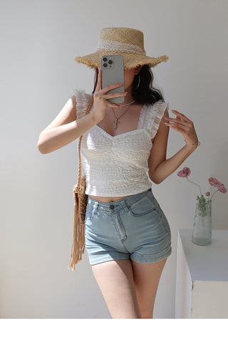 lace waist slimming tops