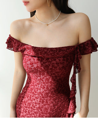 wine red short Dress