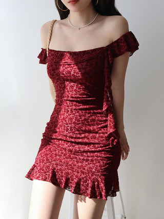 wine red short Dress