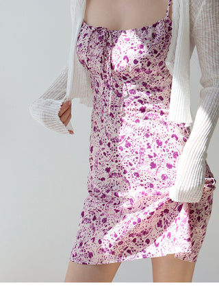 purple floral sling Dress