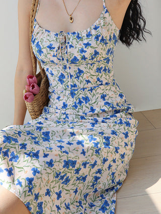 blue butterfly suspender Dress
