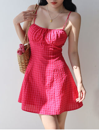 purple mesh slip Dress