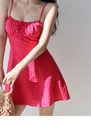 purple mesh slip Dress