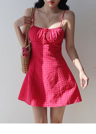 purple mesh slip Dress