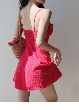 purple mesh slip Dress