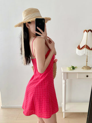 purple mesh slip Dress