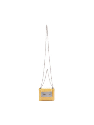 QUILTING ACCORDION MINI BAG IN MUSTARD