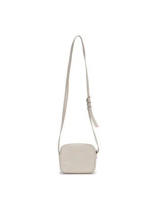SQUARE LEATHER CROSS BAG IN IVORY