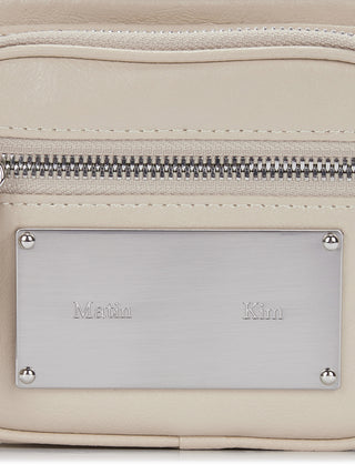 SQUARE LEATHER CROSS BAG IN IVORY