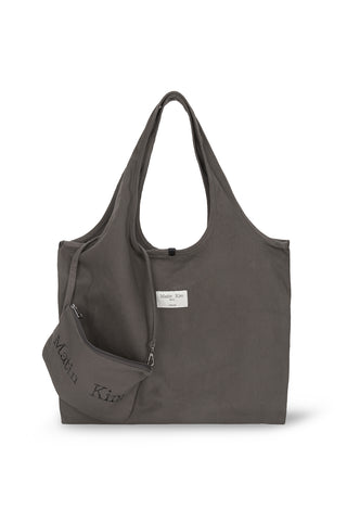 MATIN CRACKED LOGO ECOBAG IN CHARCOAL