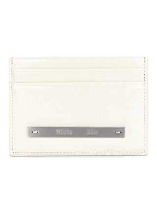 GLOSSY CARD WALLET IN IVORY