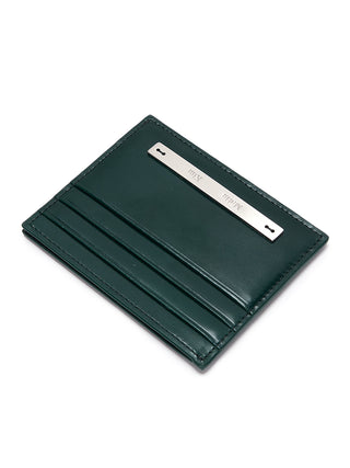 SLIM METAL CARD HOLDER IN DARK GREEN