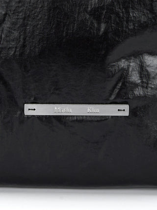 GLOSSY TWO WAY BIG BAG IN BLACK