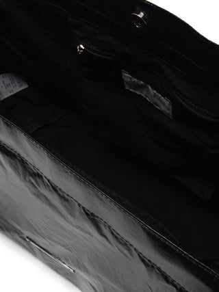 GLOSSY TWO WAY BIG BAG IN BLACK