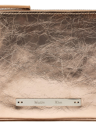 GLOSSY LEATHER MICRO BAG IN CHAMPAGNE