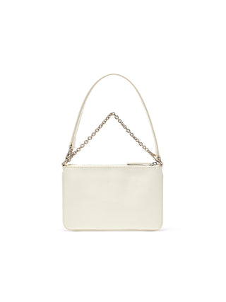 GLOSSY LEATHER MICRO BAG IN IVORY