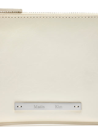 GLOSSY LEATHER MICRO BAG IN IVORY