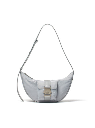 BUCKLE HOBO BAG IN LIGHT GREY