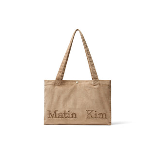 MATIN CORDUROY MIDDLE ECOBAG IN KHAKI GREY