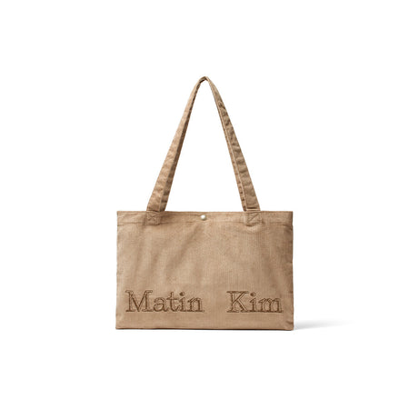 MATIN CORDUROY MIDDLE ECOBAG IN KHAKI GREY