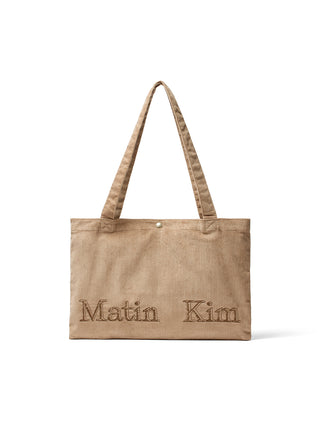 MATIN CORDUROY MIDDLE ECOBAG IN KHAKI GREY