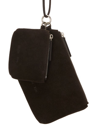 SUEDE MULTI POUCH IN BROWN
