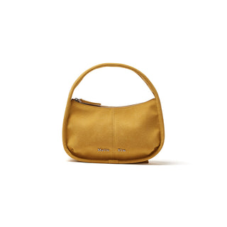 ZIP AROUND SUEDE MINI BAG IN MUSTARD
