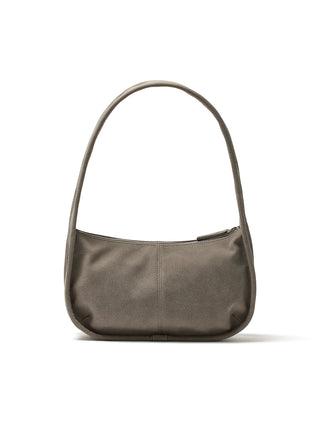 ZIP AROUND SUEDE SHOULDER BAG IN GREY