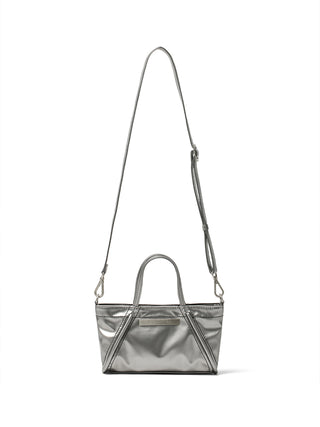 MINI COATING TOTE BAG IN DARK SILVER