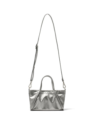 MINI COATING TOTE BAG IN DARK SILVER