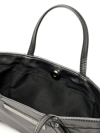 MINI COATING TOTE BAG IN DARK SILVER