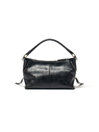 SIDE ZIPPER TWO WAY BAG IN BLACK