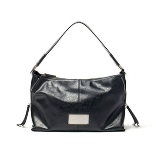 SIDE ZIPPER SHOULDER BAG IN BLACK