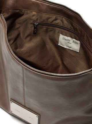 SIDE ZIPPER SHOULDER BAG IN DARK BROWN