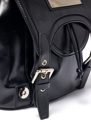 BUCKLE DETAIL BACK PACK IN BLACK