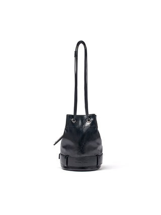 BELTED MINI BUCKET BAG IN BLACK