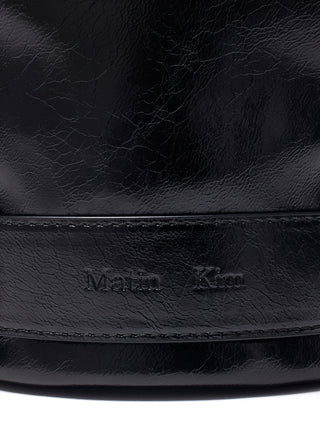 BELTED MINI BUCKET BAG IN BLACK