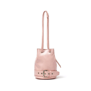 BELTED MINI BUCKET BAG IN PINK