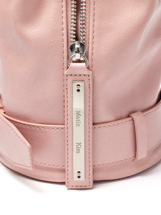 BELTED MINI BUCKET BAG IN PINK