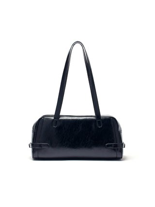 BIKER DETAIL MEDIUM SHOULDER BAG IN BLACK