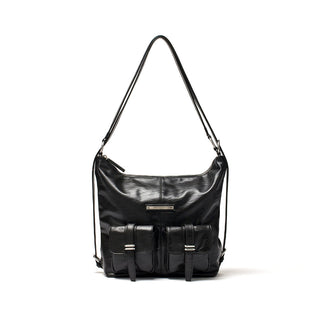 DOUBLE POCKET TWO WAY BAG IN BLACK