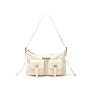 DOUBLE POCKET SHOULDER BAG IN CREAM