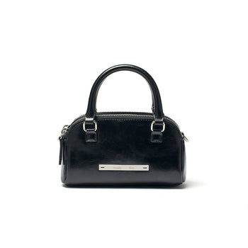 DOUBLE ZIPPER MINI CROSS BAG IN BLACK