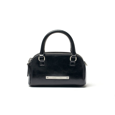 DOUBLE ZIPPER MINI CROSS BAG IN BLACK
