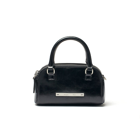 DOUBLE ZIPPER MINI CROSS BAG IN BLACK