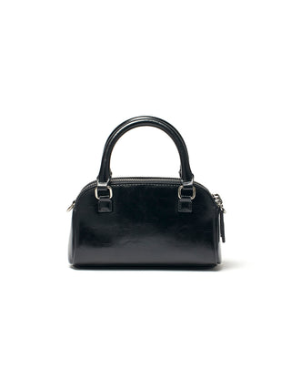 DOUBLE ZIPPER MINI CROSS BAG IN BLACK