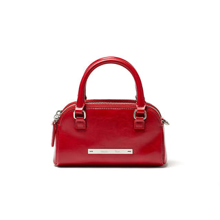 DOUBLE ZIPPER MINI CROSS BAG IN RED