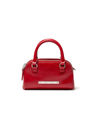 DOUBLE ZIPPER MINI CROSS BAG IN RED