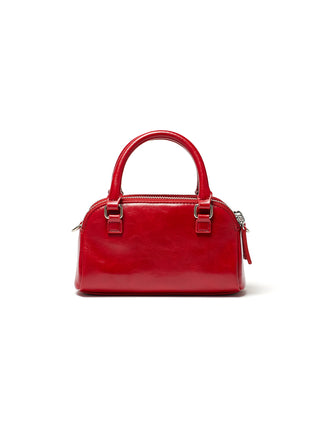 DOUBLE ZIPPER MINI CROSS BAG IN RED