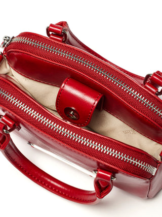 DOUBLE ZIPPER MINI CROSS BAG IN RED
